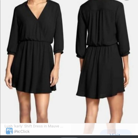 Lush Kendal Black Faux Wrap Skater Dress XS - Picture 4 of 8